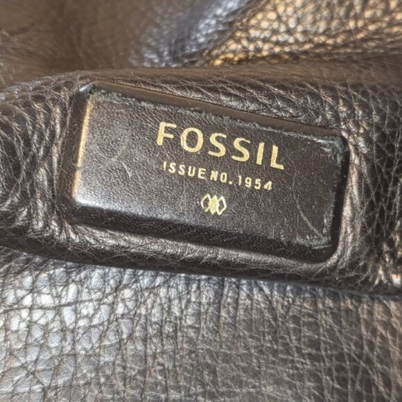 Vintage Fossil Emerson Bag Hobo Crossbody Black Pebble Leather Shoulder Bag Hand - Picture 4 of 16